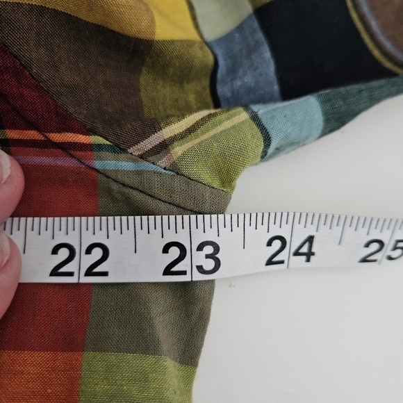 Tommy Hilfiger Men's Medium Vibrant Yellow and Red Plaid Shirt Long Sleeve - Picture 7 of 10